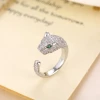 A leopard-head micro-inset zircon ring, a fashionable and retro leopard-head open ring from Kashi Accessories Application Scenario